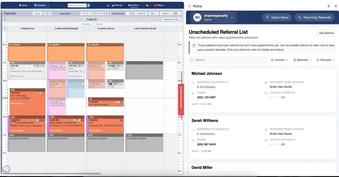 Furca embedded in the Dentrix Ascend referral workflow